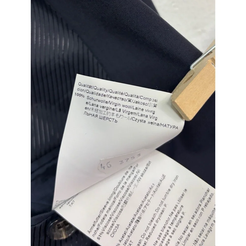 Hugo Boss 36R 31x30 Navy Blue 2pc Pant Suit The James3/Sharp5 Wool Flat Front